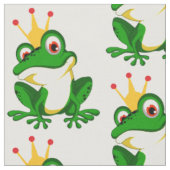 Tissu Cute Princess Frog. La Couronne.Vert (Fermer)