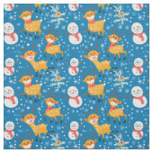 Tissu Cute Rinde Et Snowman (Échantillon)