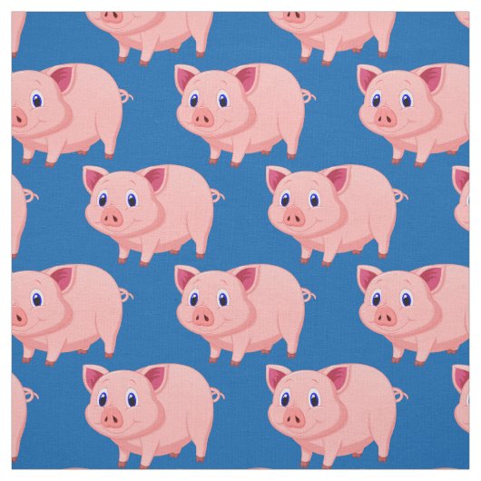Tissu Cute Rose Pigs Design Fabric (Échantillon)