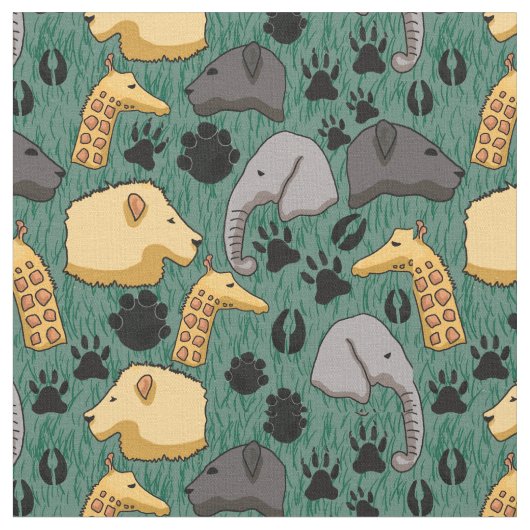 Tissu Cute Safari Animals (Fermer)