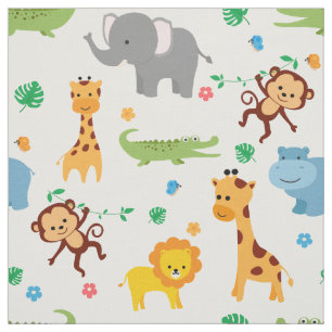 Tissu Cute Safari Animaux Nursery Fabric