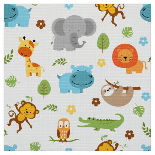 Tissu Cute Safari Animaux Nursery Fabric