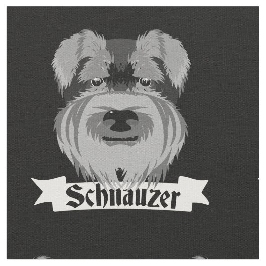 Tissu Cute Schnauzer noir et blanc (Fermer)