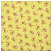 Tissu Cute Singe Enfants Bébé Nursery Jaune (Échantillon)
