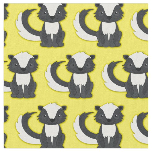 Tissu Cute Skunks Kids Jaune (Fermer)