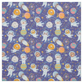 Tissu Cute Space Animals Fabric (Échantillon)