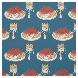 Tissu Cute Spaghetti Kawaii Caricatures nouilles Pasta