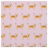 Tissu Cute Tiger bébé bébé Nursery Light Pink Chat (Échantillon)