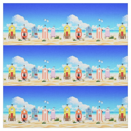 Tissu Cute Tiny Beach Shacks Thunder_Cove (Échantillon)