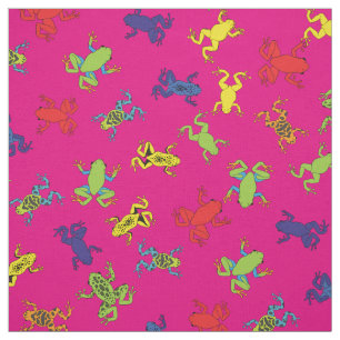 Tissu Cute Tree Frog Colorful Cartoon Kids Rose Girls