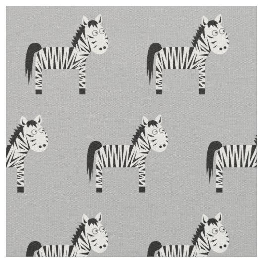 Tissu Cute Zebra bébé bébé Nursery Gris (Fermer)