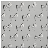 Tissu Cute Zebra bébé bébé Nursery Gris (Échantillon)