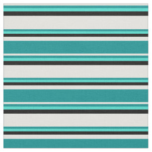 Tissu Cyan clair, Cyan foncé, Turquoise et Noir
