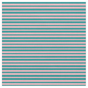 Tissu Cyan foncé et Motif rose clair