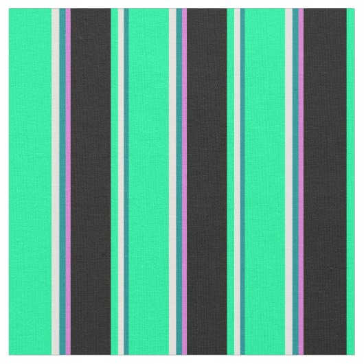 Tissu Cyan foncé, Jaune clair, Vert, Noir & Orchidée (Fermer)