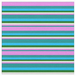 Tissu Cyan foncé, violet, blanc, vert et bleu ciel profo
