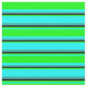 Tissu Cyan, Lime, Black et Light Sea Green