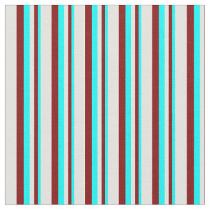 Tissu Cyan, Maroon et Cyan clair Motif des rayures