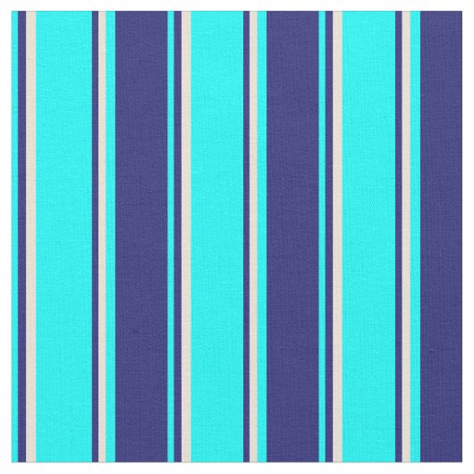 Tissu Cyan, Midnight Blue et Bisque Stripes (Fermer)