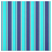 Tissu Cyan, Midnight Blue et Bisque Stripes (Échantillon)