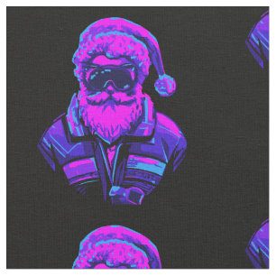 Tissu Cyberpunk Santa Claus