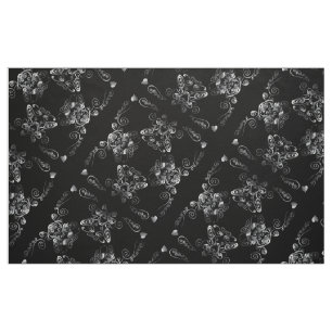 Tissu Cyn Inspiration - Coeurs motrices en noir
