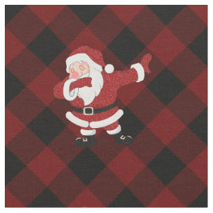 Tissu Dabbing Red Plaid Santa Claus Fun Rustic Buffalo
