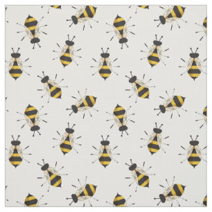Tissu d'abeilles illustré rustique