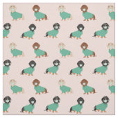 Tissu Dachshund dans les gommages rose pâle (Échantillon)