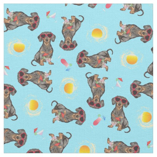 Tissu Dachshund d'été (Fermer)
