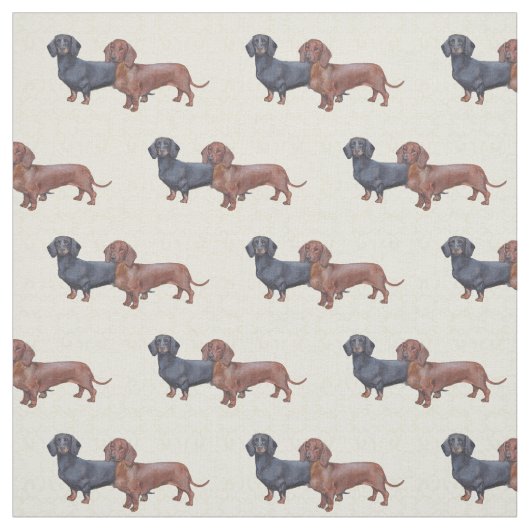 Tissu Dachshund Dog Art Fabric (Échantillon)