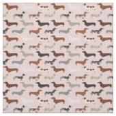 Tissu Dachshund dogs rose pastel (Échantillon)