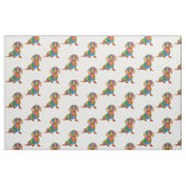 Tissu Dachshund mignon et coloré (Fat Quarter)