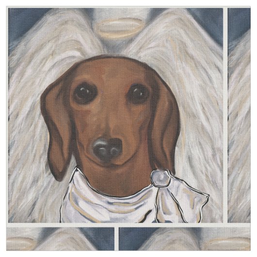 Tissu Dachshund Rouge  (Fermer)