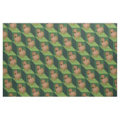 Tissu Dachshund sur les cubes verts (Fat Quarter)