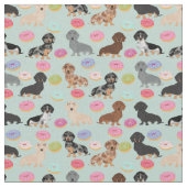 Tissu Dachshunds Donuts Fabric - jolie impression en tis (Fermer)