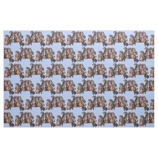 Tissu Dachshunds en bleu (Yard)