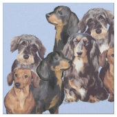 Tissu Dachshunds en bleu (Fermer)