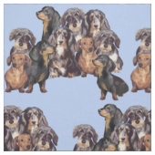 Tissu Dachshunds en bleu (Échantillon)