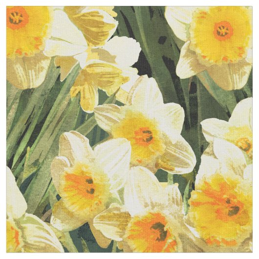 Tissu Daffodique de printemps jaune (Fermer)