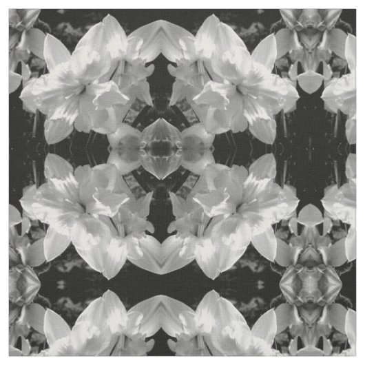 Tissu Daffodique noir et blanc (Échantillon)