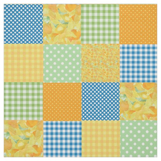 Tissu Daffy-down-Dillies Faux Patchwork Motif Fabric (Échantillon)