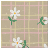 Tissu Daisies on Brown Plaid (large scale) (Fermer)