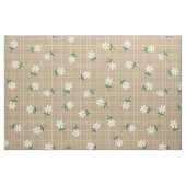 Tissu Daisies on Brown Plaid (large scale) (Fat Quarter)