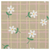 Tissu Daisies on Brown Plaid (medium scale) (Fermer)