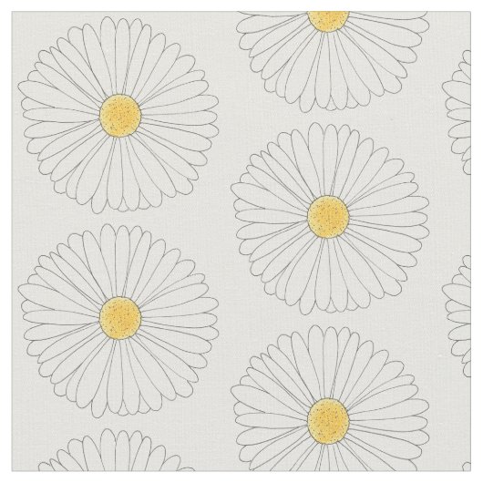 Tissu Daisy Blanc Jaune Fleur Fleur Papier (Fermer)