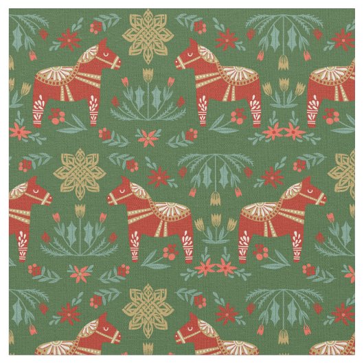 Tissu Dala Horse Noël Folk (Fermer)