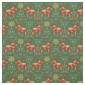 Tissu Dala Horse Noël Folk (Échantillon)
