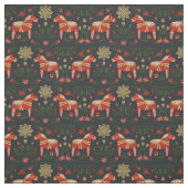 Tissu Dala Horse Noir de Noël (Échantillon)