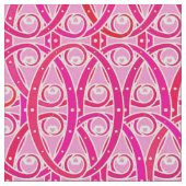 Tissu damas arabesque - fraise rose (Détail)